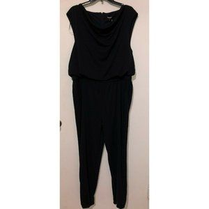 Women Jumpsuit DKNY Black Draped Neck Sleeveless P